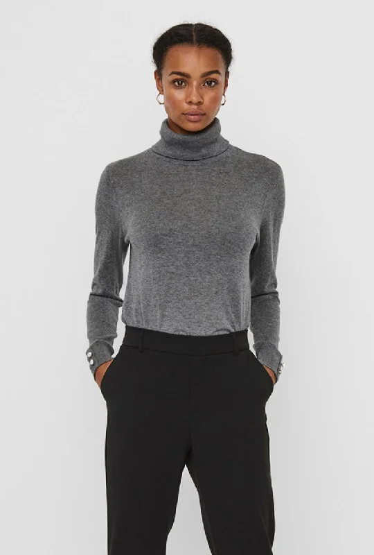 VERO MODA MILDA ROLLNECK BLOUSE Polished Women's Silk