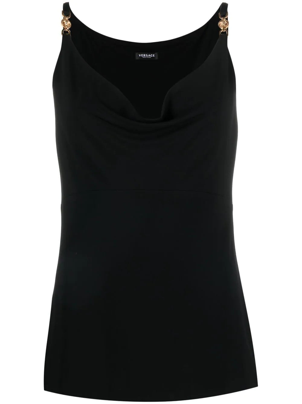 Versace Black Medusa Cowl Neck Top Casual Women's Japanese 