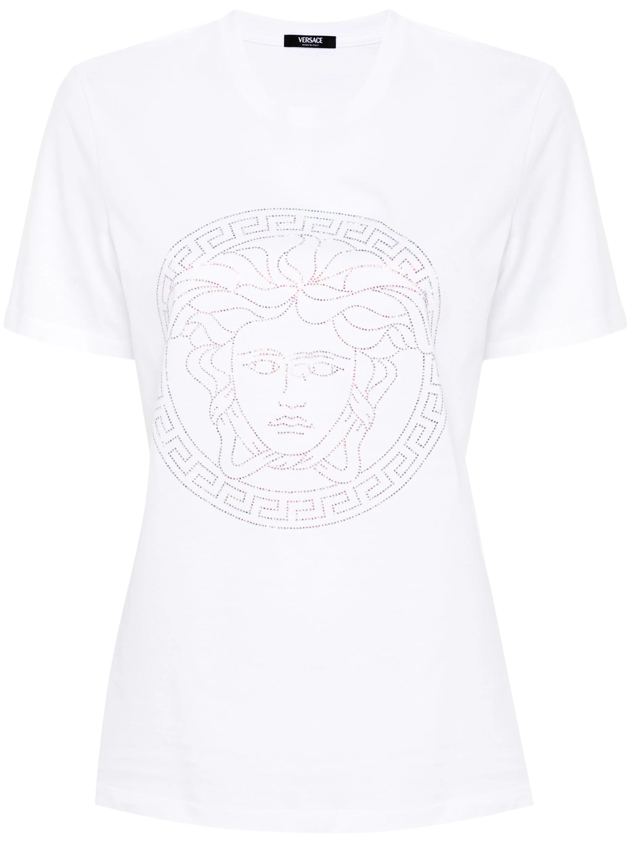 Versace Crystal Medusa T-shirt Preppy Women's College