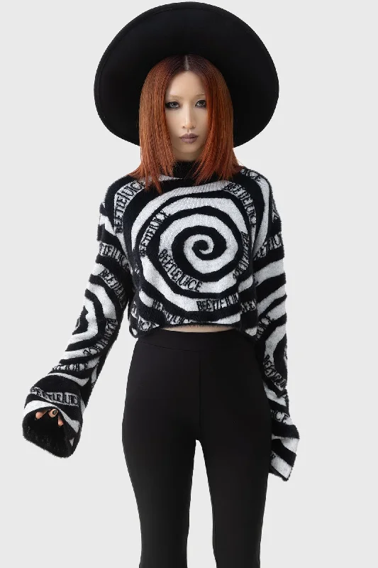 Vertigo Spiral Knitted Sweater Traditional Women's Wool