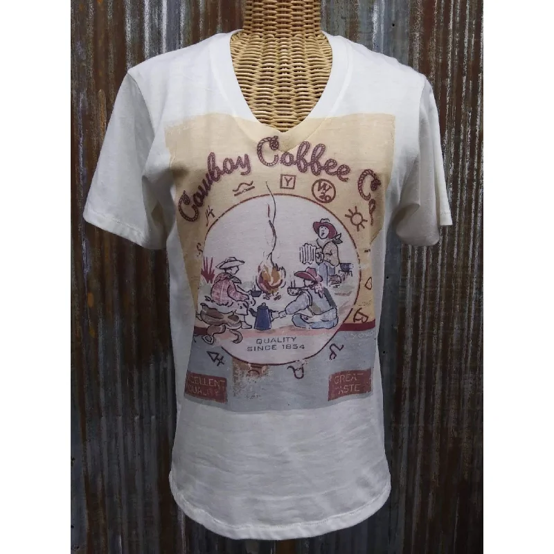 West 20 Cowboy Coffee Company Tee Trendy Women's Oversized