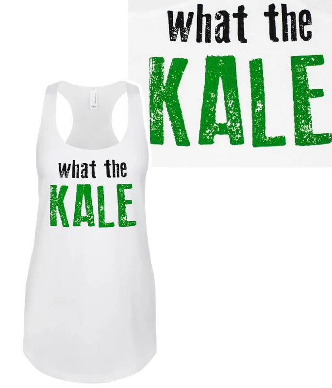 What The Kale - White Next Level Racerback Tank Top for Women Stylish Women's Tropical 