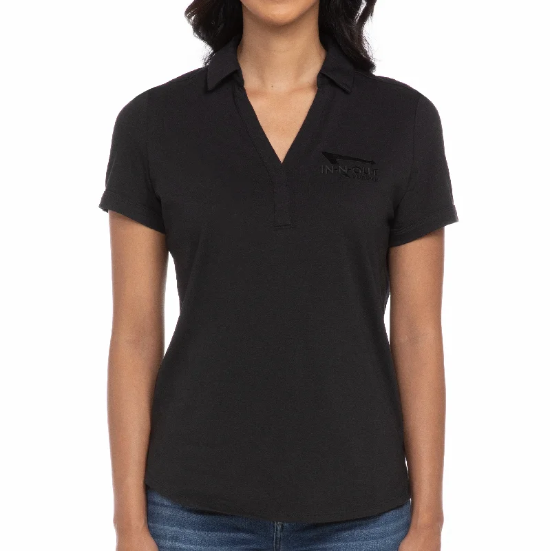 Women's Black Performance Polo Compression