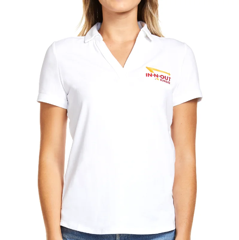 Women's White Performance Polo Edgy Women's Punk