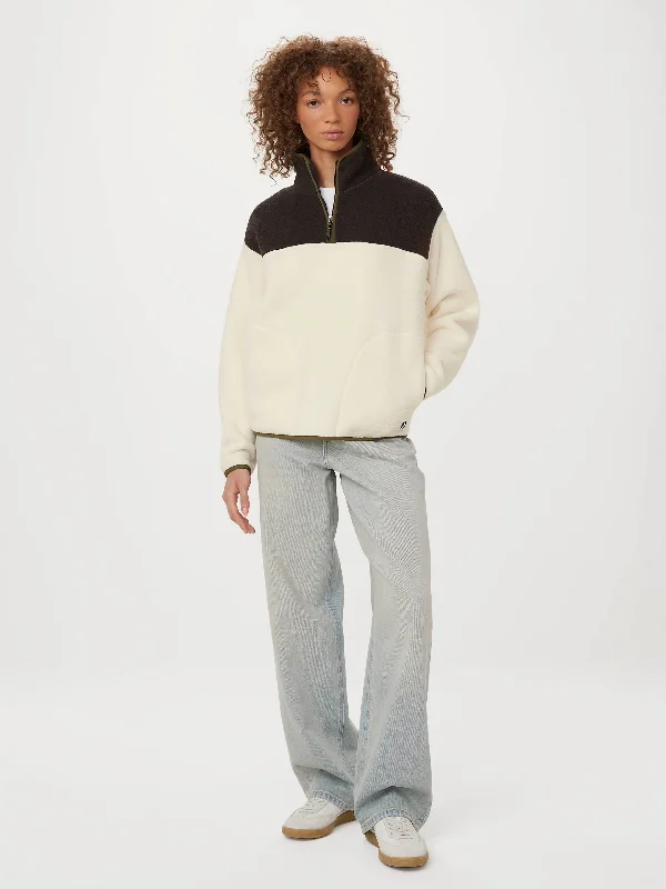 The Axis Polar Fleece Half Zip in Cloud Traditional Women's Wool