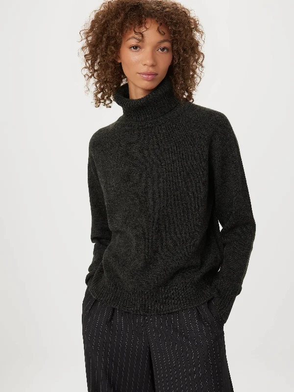 The Yak Wool Turtleneck in Charcoal Grey Country