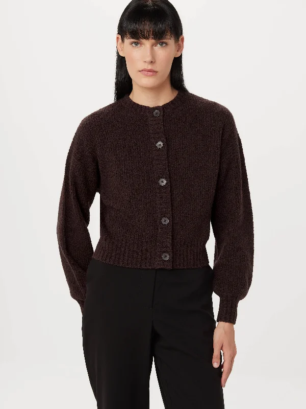 The Seawool® Sweater Cardigan in Dark Plum Sophisticated Women's Tailored
