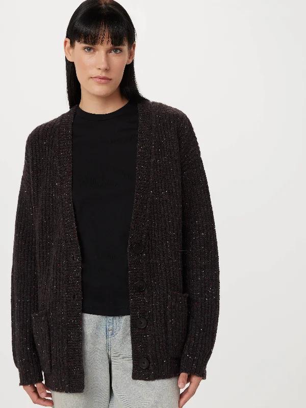 The Comfort Donegal Cardigan in Maroon Modern Women's 