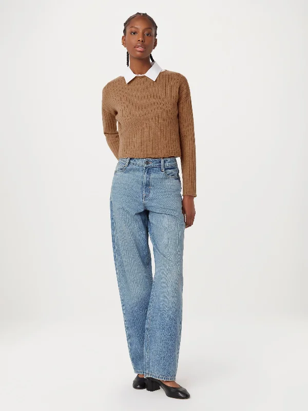 The Boat Neck Cropped Sweater in Nutmeg British Gentlewoman Style