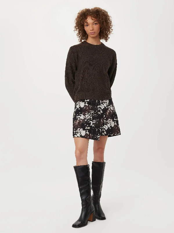The Floral Jacquard Sweater in Dark Chocolate Earthy Women's 
