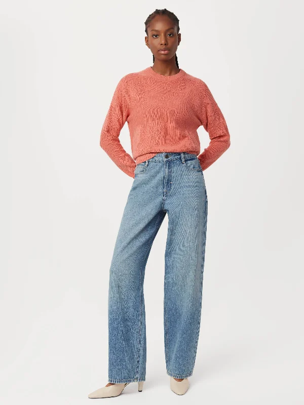 The Floral Jacquard Sweater in Fade Rose Refined Women's Hand - crafted