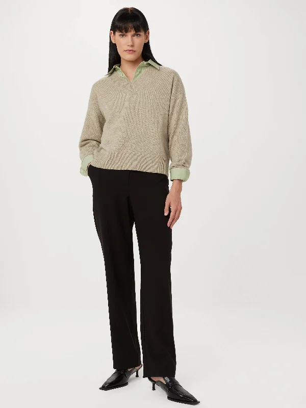 The Yak Wool V Neck Sweater in Fog Relaxed Women's Beachy
