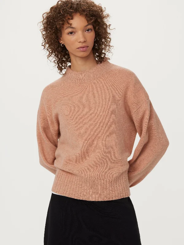 The Yak Wool Crewneck  in Blush Pink Classic Women's Tweed