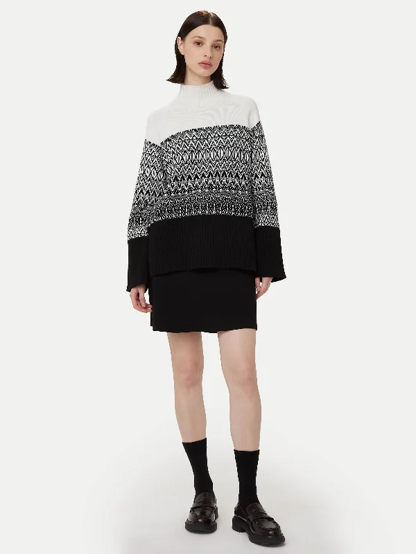 The Fair Isle Sweater  in Black Earthy Women's 
