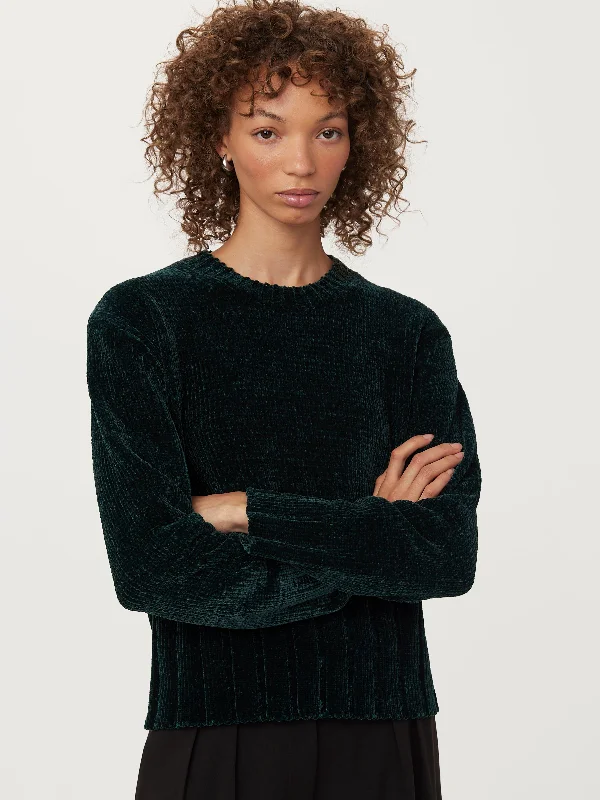 The Velvet Crewneck Sweater  in Pine Grove Trendy Women's 