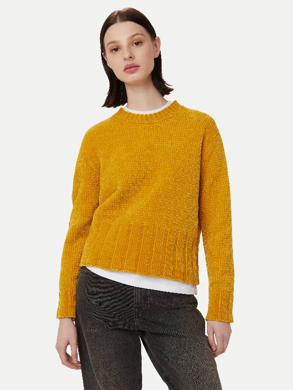 The Velvet Crewneck Sweater  in Mustard Cool Women's Skate