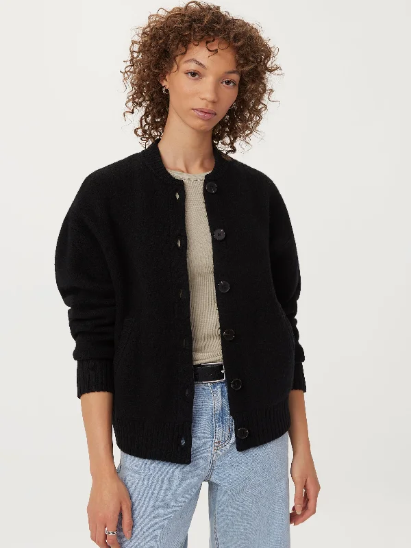 The Merino Wool Bomber  in Black Contemporary 