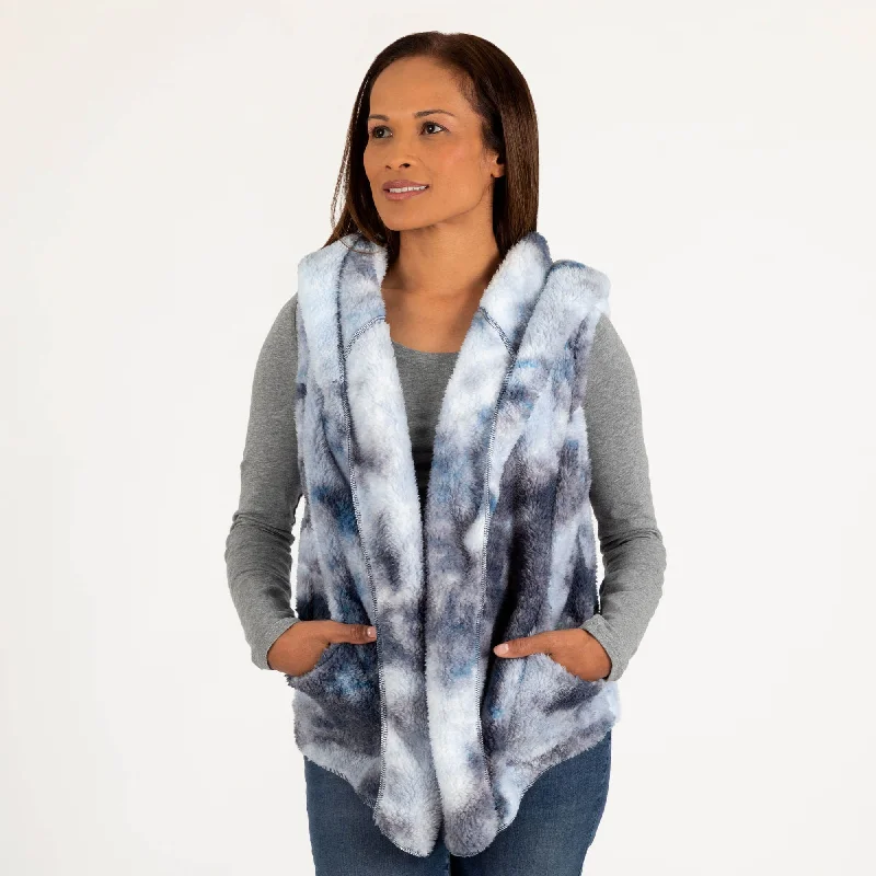 Tie-Dye Cozy Plush Fleece Vest Compression
