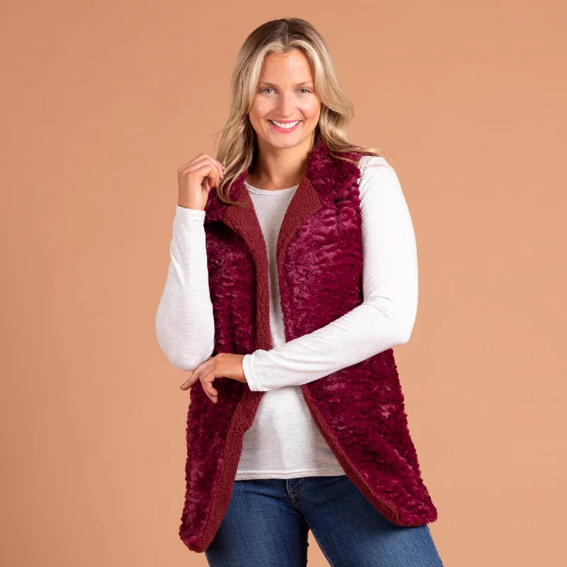 Faux Fur Fleece-Lined Vest Vintage Women's 1970S 