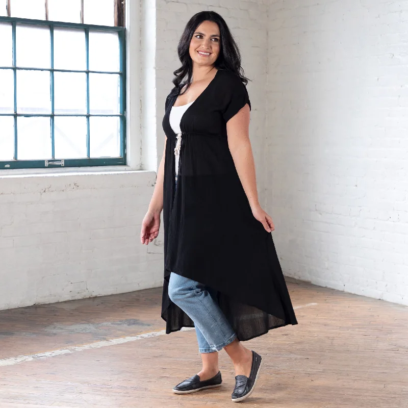 Short Sleeve Sheer Duster Cardigan performance