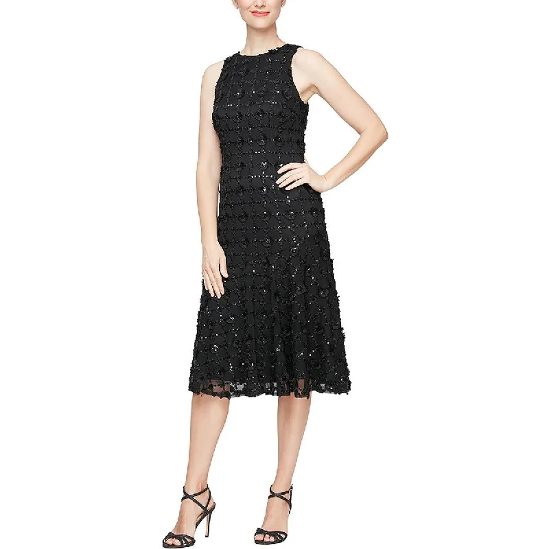 Alex Evenings Womens Sequined Knee-Length Cocktail And Party Dress Modern Women's 