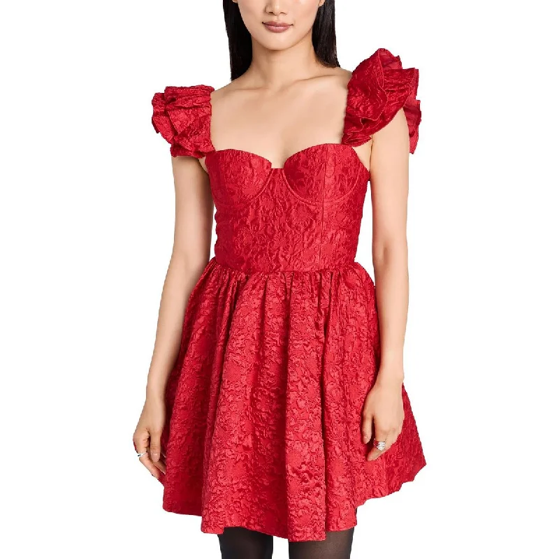 Alice and Olivia Womens Bina Silk Blend Mini Cocktail And Party Dress Elegant Women's Alice and Olivia Womens Bina Silk Blend Mini Cocktail And Party Dress Elegant Women's