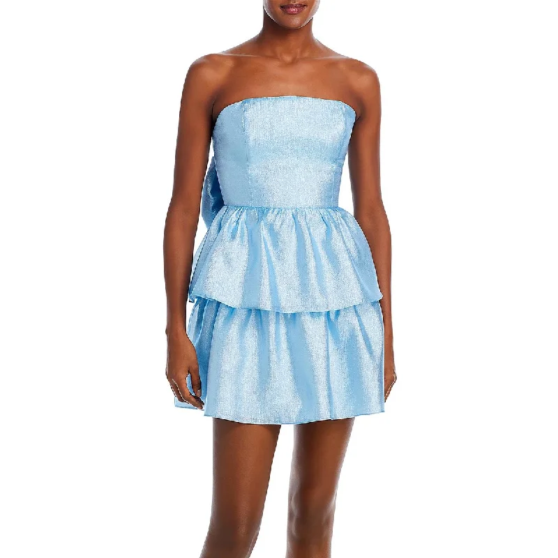Amanda Uprichard Womens Bow Mini Cocktail And Party Dress Refined Women's Velvet