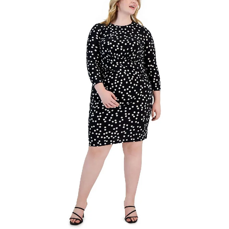 Anne Klein Womens Plus Polka Dot 3/4 Sleeve Cocktail and Party Dress Hip Women's Retro Anne Klein Womens Plus Polka Dot 3/4 Sleeve Cocktail and Party Dress Hip Women's Retro