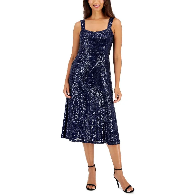 Anne Klein Womens Sequined Midi Cocktail And Party Dress Streetwear Style for 