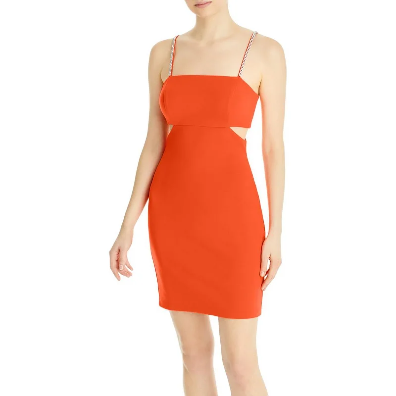 Aqua Womens Embellished Cut-Out Cocktail and Party Dress Modern Women's Tech