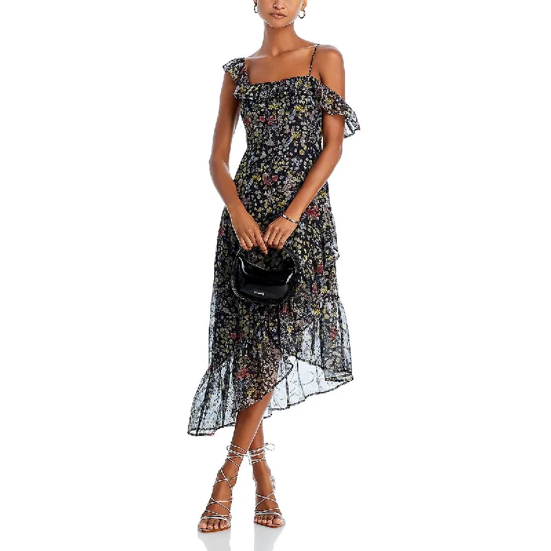Aqua Womens Floral Print Knee Length Cocktail And Party Dress Edgy Women's Punk