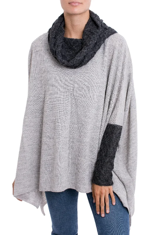Beautiful Warmth in Dove Grey Knit Alpaca Blend Pullover in Dove Grey from Peru Gym Beautiful Warmth in Dove Grey Knit Alpaca Blend Pullover in Dove Grey from Peru Gym