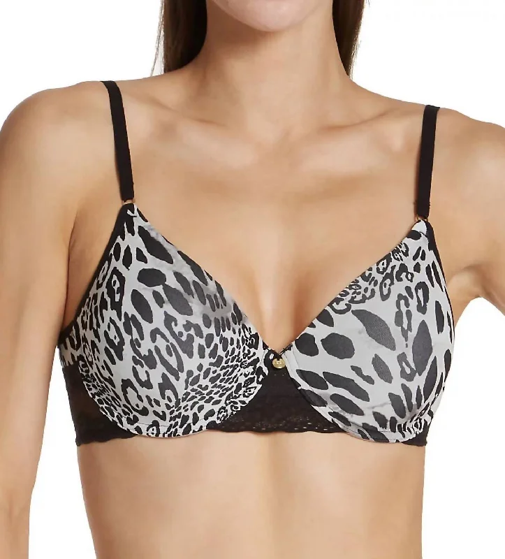 Bliss Perfection Contour Underwire Bra In Black Leopard Australian Beach