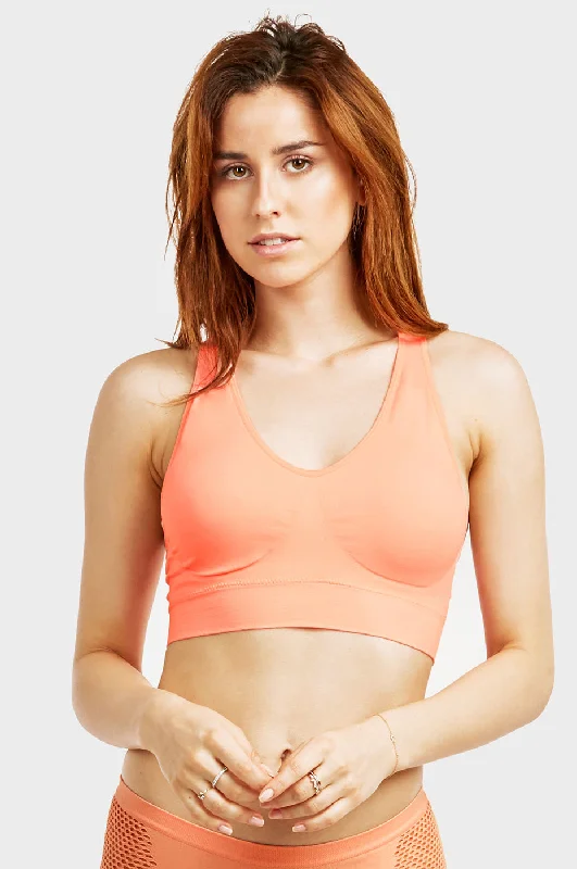 SOFRA LADIES SEAMLESS RACERBACK SPORTS BRA (BR0136SP5) Bold Women's Animal Print