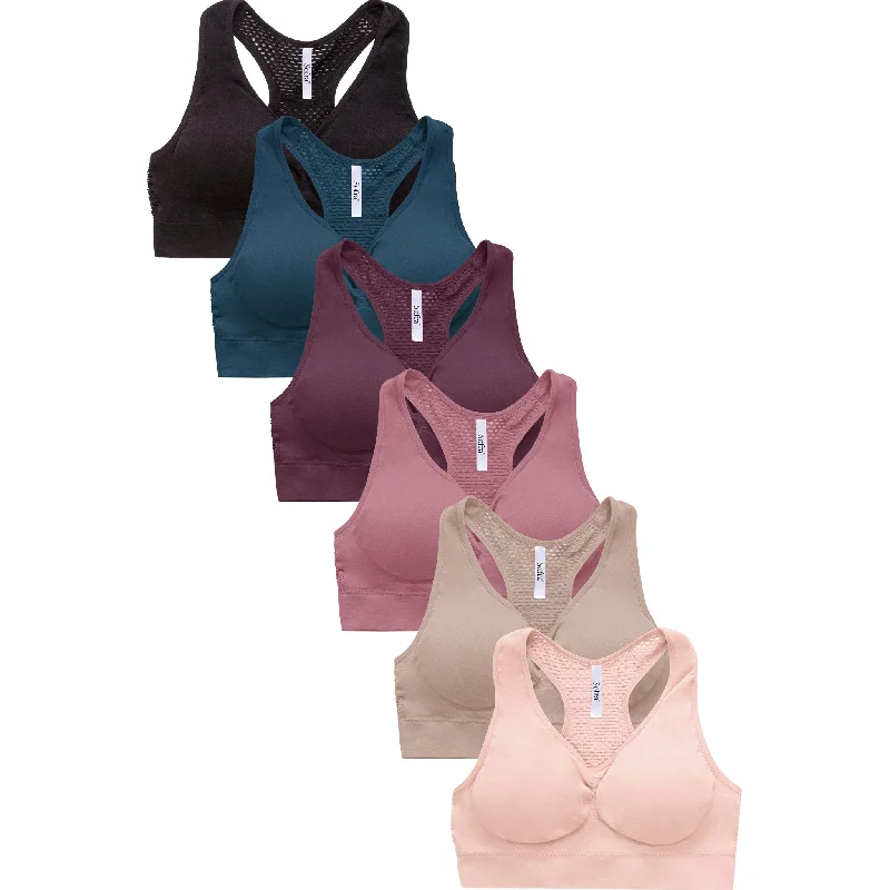 SOFRA LADIES SEAMLESS SPORTS BRA W/MESH ON BACK (BR0237SP3) British Gentlewoman Style