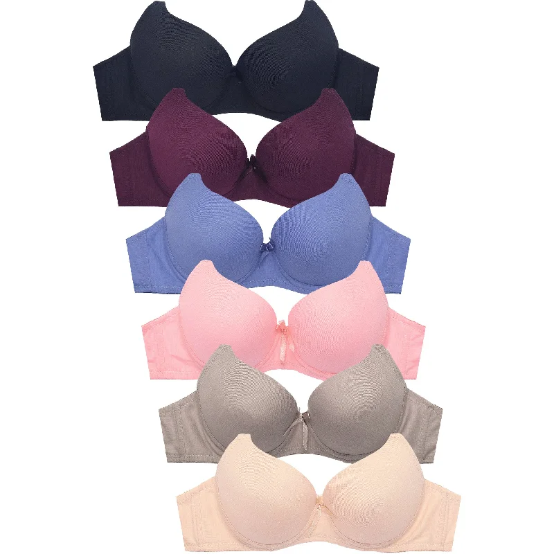 SOFRA LADIES PUSH-UP COTTON PLAIN BRA (BR4418PU) Monochromatic Office Style
