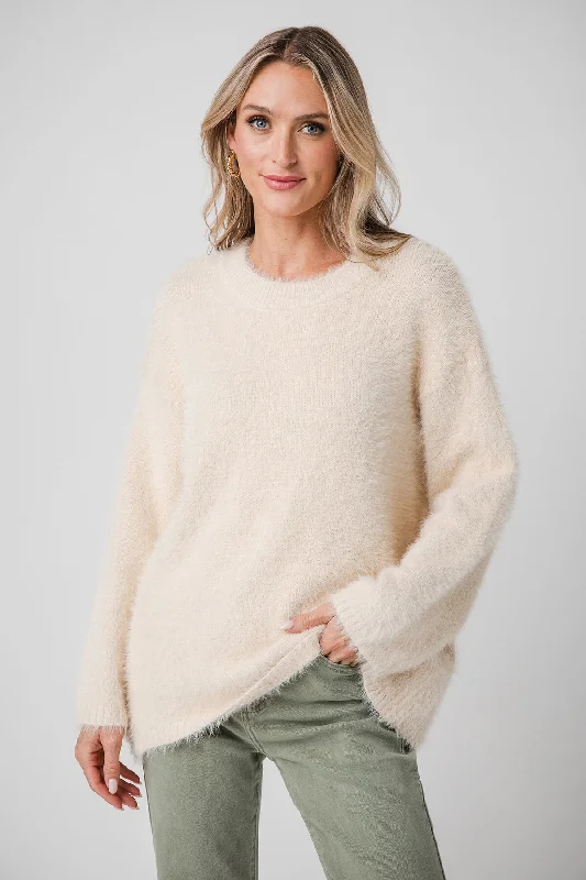 By Together Eyelash Crewneck Sweater Confident Women's High - fashion