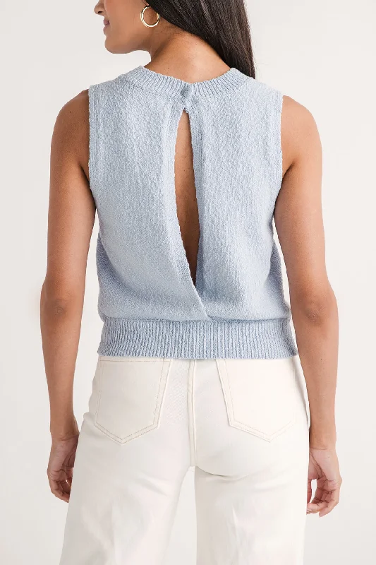 By Together Open Back Knit Top Hip Women's Retro