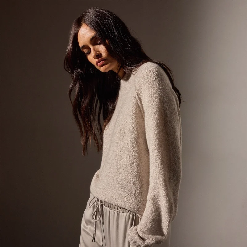 Cashmere Boucle Mock Neck - Hazel Modern Women's 