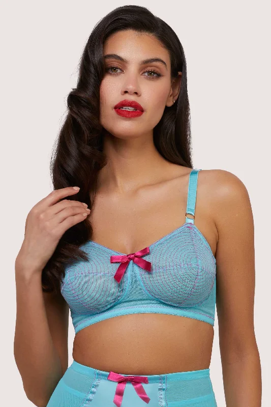 Cleo Contrast Stitch Mesh Spiral Retro Bra Practical Women's Multi - 