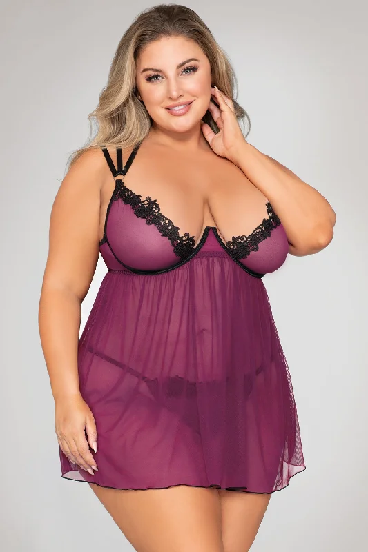 Demi Cup Venice Lace Babydoll Feminine Women's Soft 