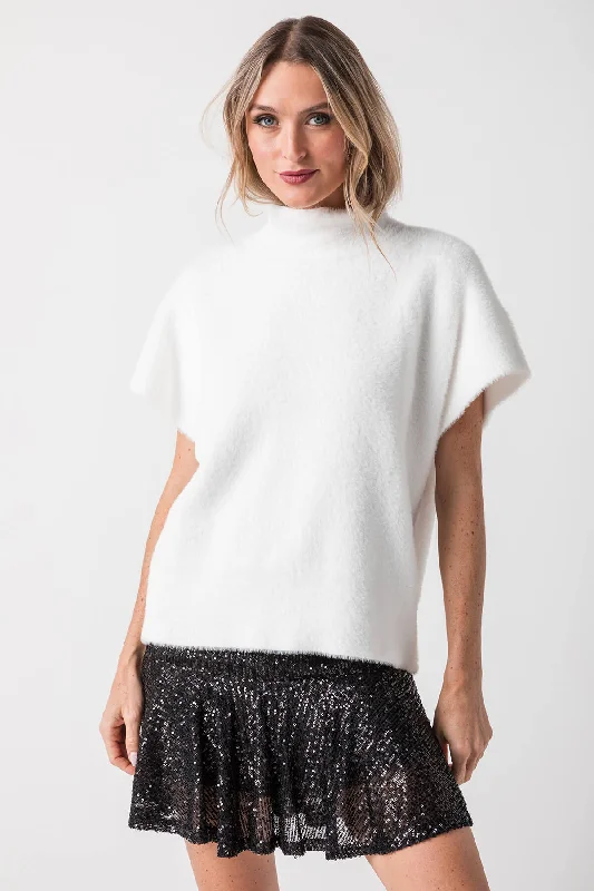 Elan Mockneck Capsleeve Sweater European
