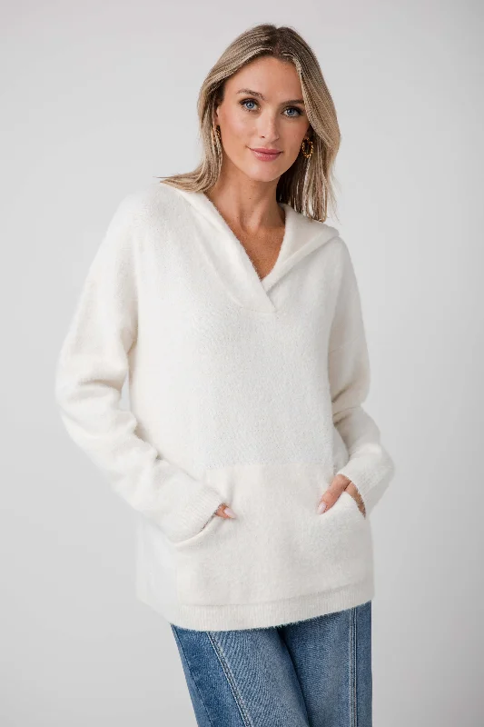 Fate Kangaroo Pocket Hooded Fuzzy Sweater Feminine Women's Soft 