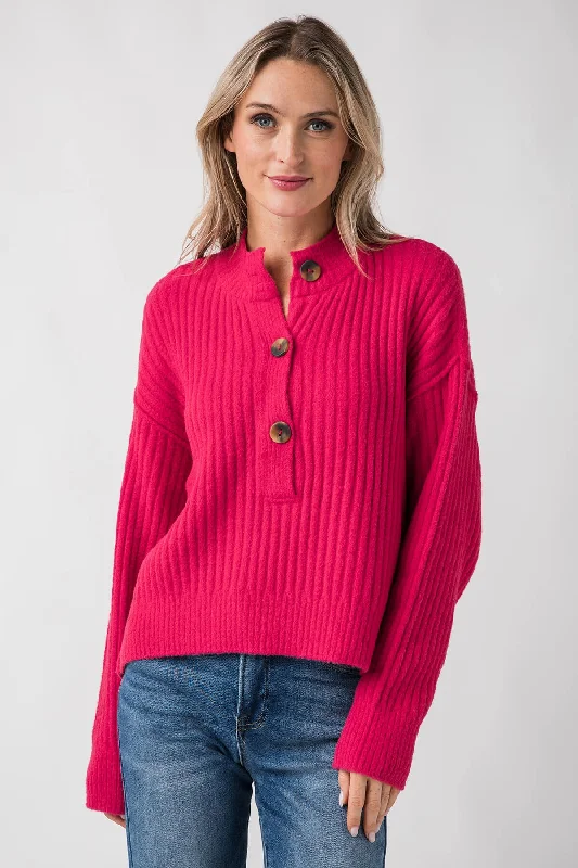 Free People Cocoa Henley Classic Women's Pin - striped