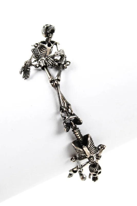 Jasper Womens Sterling Silver Skeletons Toggle Closure Bracelet Streetwear Style for 