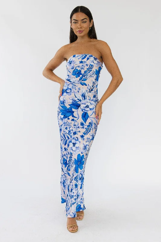 Lawson Blue Floral Maxi Dress - Final Sale Dapper Women's 1920S