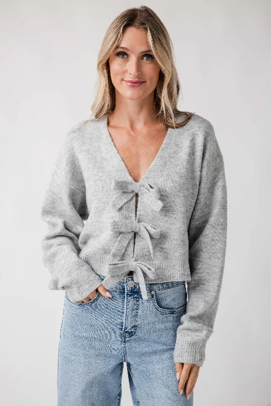Mable Ribbon Bow Detail Knit Sweater Top Stylish Women's Tropical 