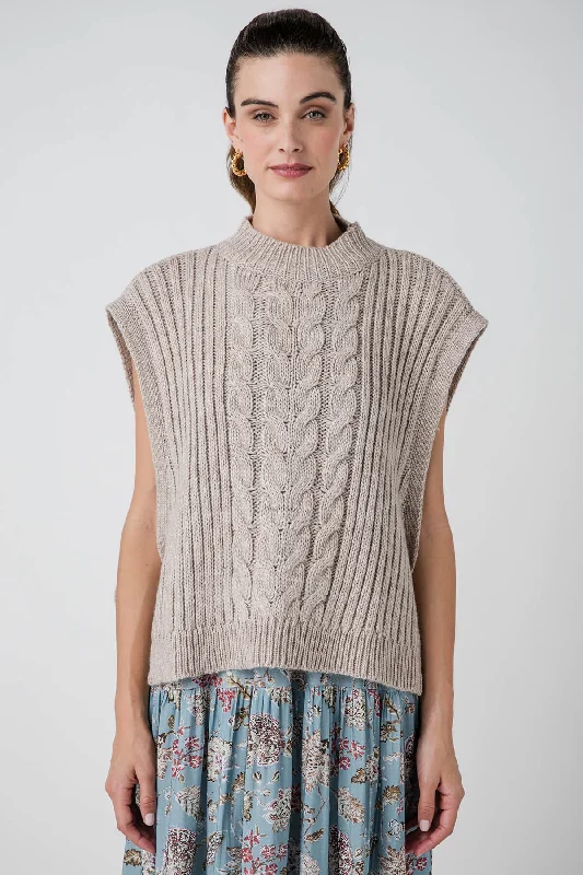 Mustard Seed Knit Sweater Vest with Ties Preppy Women's College