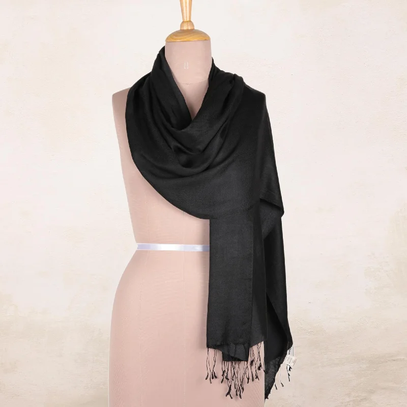 Onyx Nights Indian Silk Shawl Wrap Youthful Women's Anime - inspired