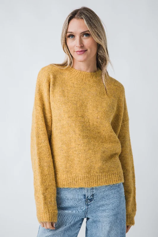 Pinch Crewneck Knit Pullover Trendy Women's 